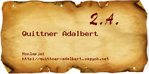 Quittner Adalbert névjegykártya